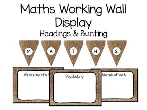 Maths Working Wall Natural Hessian Teaching Resources