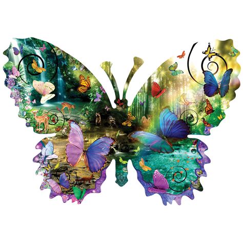 Forest Butterfly 1000 Piece Shaped Jigsaw Puzzle Spilsbury