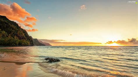 Kauai Sea Sun Aloha State Hawaje Rays Beaches For Phone
