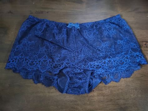 Dark Blue Lace Panties Womens Fashion Bottoms Jeans And Leggings On
