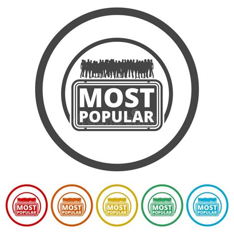 Most Popular Sign Button Icon Stock Vector Illustration Of Award