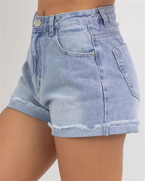 Country Denim Bethany Shorts In Light Mid Fast Shipping And Easy