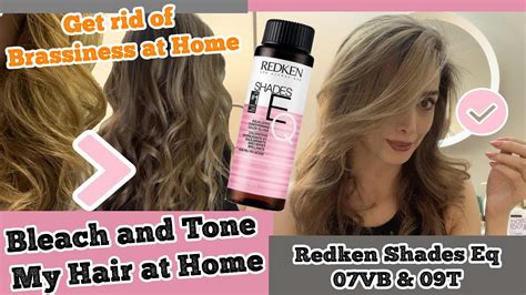 How To Bleach And TONE My Hair At Home With REDKEN Shades EQ 07VB 09T