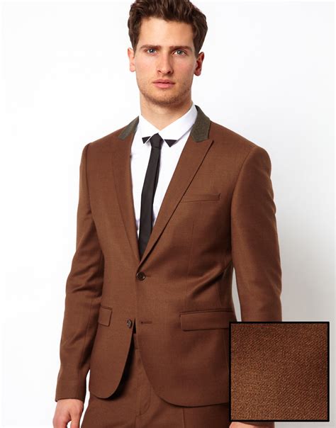 Great savings free delivery / collection on many items. Asos Slim Fit Suit Jacket in Rust in Brown for Men (orange ...