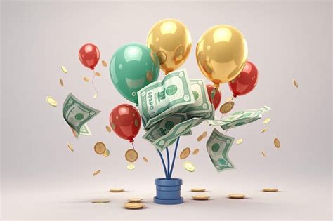 Premium Ai Image 3d Rendering Of Money And Balloon Icon Concept Of Money Inflation Isolated On