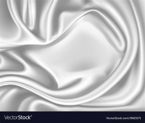 Luxury Realistic Silver Silk Satin Textile Vector Image