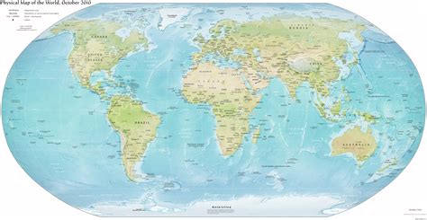 World Large Detailed Political And Relief Map Large Detailed Political