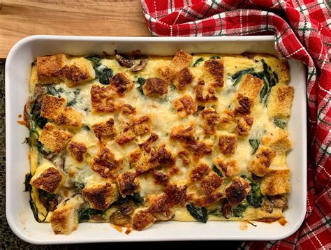 Spinach Mushroom And Cheese Breakfast Casserole Home Made