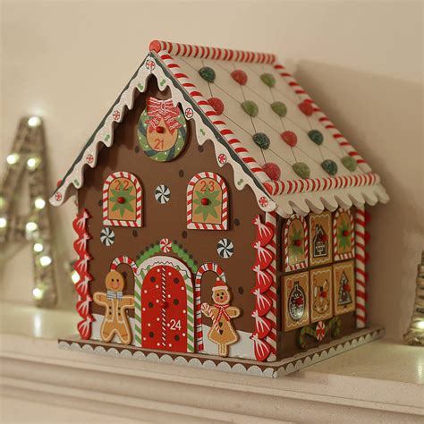 Christmas Gingerbread House Wooden Advent Calendar By Little Ella James