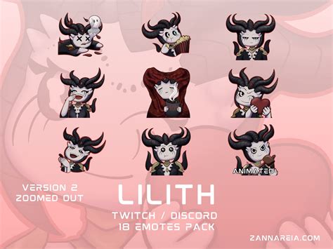 Lilith Diablo 4 18 Emote Pack 1 Animated 8 Static In 2 Versions Discord Twitch Emotes Etsy