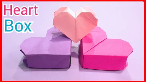 예쁜 하트 상자종이접기 풀x Heart Box Origami Gluex Lalaorigami Youtube