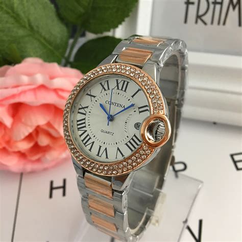 Rose Gold Famous Brand Watch New Designer Contena Ladies Watches