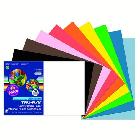 Pacon Tru Ray Construction Paper 12 X 18 Assorted Colors 50