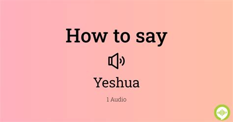 How to pronounce yeshua in Hebrew  HowToPronounce.com
