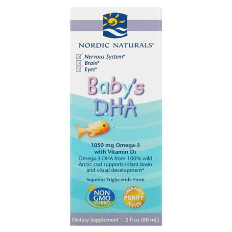 Nordic Naturals Babys Dha With Vitamin D3 1050 Mg 2 Fl Oz 60 Ml