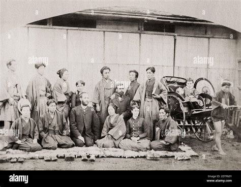 Vintage Th Century Photograph Japanese Workers In A Christian Missionary With Missionary