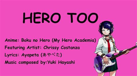 Hero Too Lyrics Boku No Hero My Hero Academia Youtube