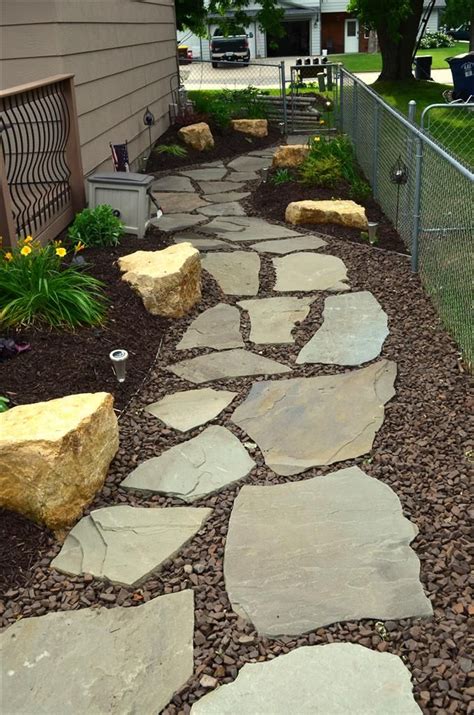 Flagstone Walkway Garden Landscape Design Diy Stone Walkway