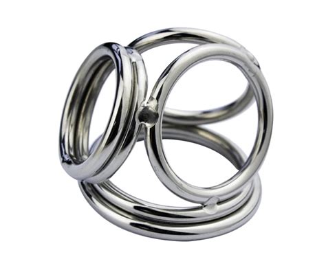 Four Stainless Steel Male Chastity Device Rings And Ball Enhancer A171 In Penis Rings From