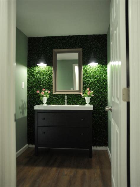 Green bathroom ideas may become a sign of natural power and positive emotions. Eclectic Green Bathroom With Plant Wall | HGTV