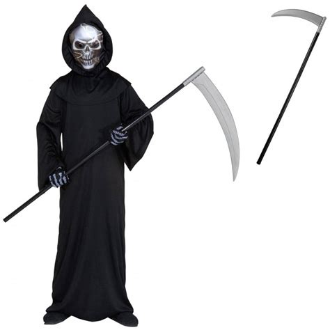 Holographic Grim Reaper Kids Costume Set Costume Scythe From A2z