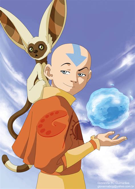 Avatar Card Aang And Momo By Giovannag On Deviantart