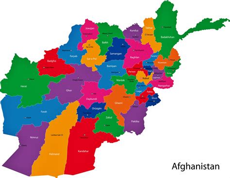 Kaart Afghanistan Map Vogels