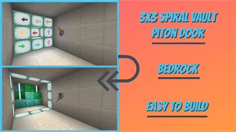 This works for xbox, pe, win 10, switch and. How to Make a 3x3 Spiral Vault Piston Door in Minecraft ...