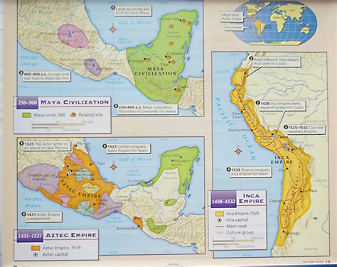 Ancient Maya Inca Aztec Map