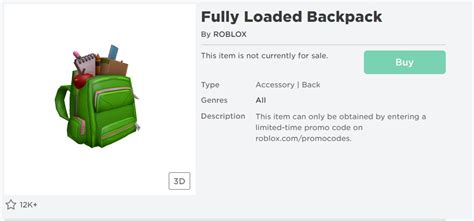 This is the place to claim your goods. Roblox Promo Codes September 2020 - Fully Loaded Backpack ...