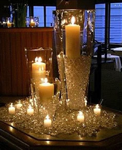 Elegant Diy Pearl And Candle Centerpieces Candle Centerpieces