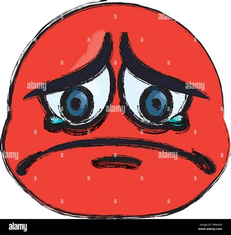 Sad Cartoon Face Stock Vector Image And Art Alamy