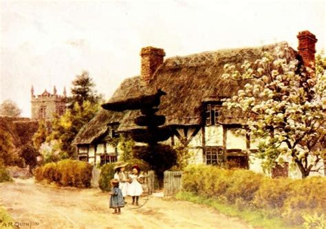 Cottages And Village Life 1912 Norton Nr Evesham Poster Print By Alfred
