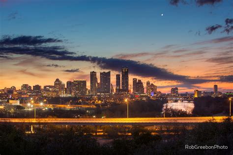 Austin Skyline Sunrise From The Zilker Park Clubhouse By