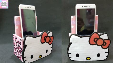 Diy Cardboard Mobile Phone Holder Diy Hello Kitty Mobile Phone Holder