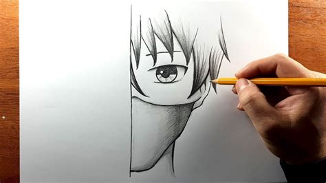 How To Draw Anime Boy Wearing Half Face Mask Step By Step Youtube