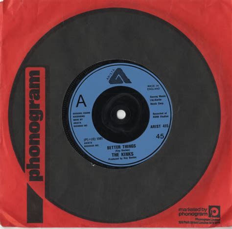 The Kinks Better Things UK Vinyl Single Inch Record