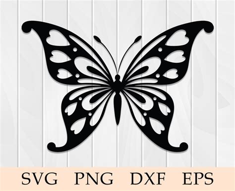 Butterfly Hearts Svg Cricut Cutting File Silhouette Monarch Etsy