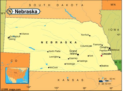 Nebraska Counties Map