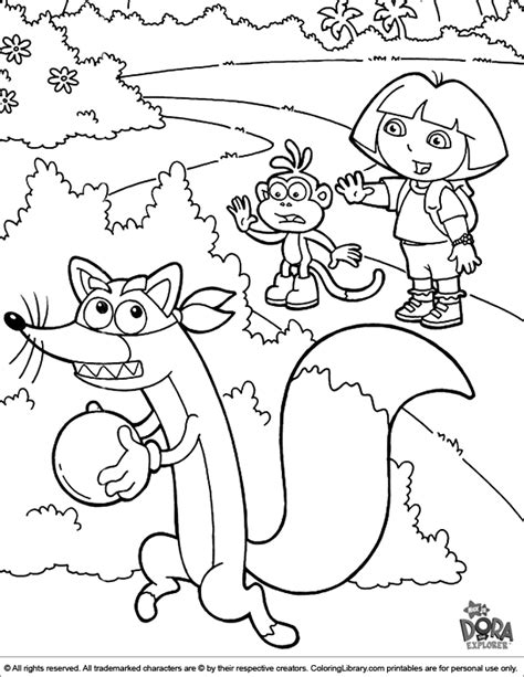 Dora The Explorer Swiper Coloring Pages Kidsworksheetfun