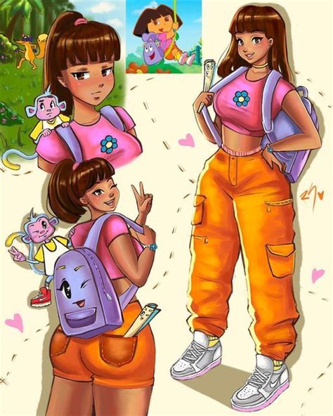 Idraw 🏽 Iteach👩🏽‍🏫 Icreate 🎨 On Instagram Dora The Explorer Grown Up💗🧡💜 As You Can Tell I Had