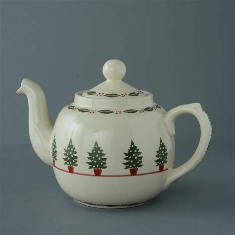 Teapot 10 Cup Christmas Tree Brixton Pottery