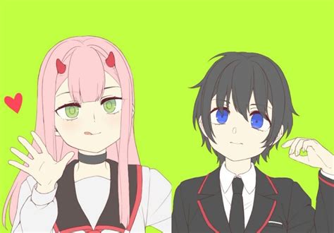 Hiro And Zero Two Middle School 🏫💙 ️ Zero Two Chivalry Darling In The