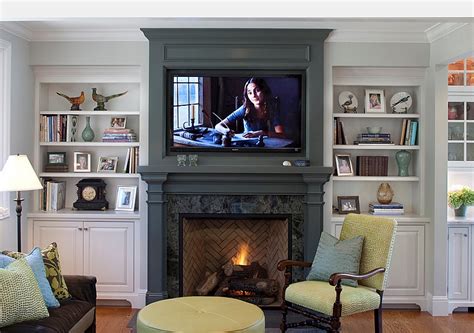 Contemporary And Modern Fireplace Designs With Tv Above Mantel
