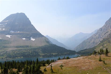 Hidden Lake Trail In Glacier National Park Usa Stock Image Image Of