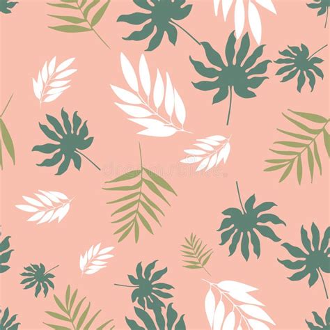 Pastel Tropical Leaves Background Stock Vector Illustration Of Green