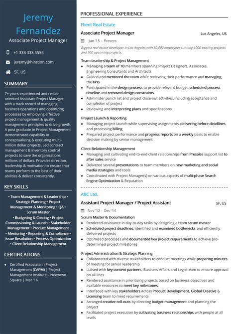 Get inspiration for your resume, use one of our professional templates, and score the job you want. Project Management Resume Examples & Resume Samples 2020