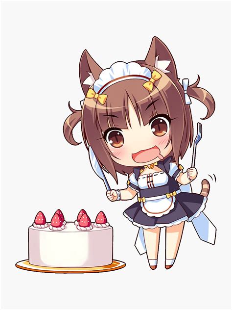 Azuki Nekopara Cake Sticker For Sale By Blackcatms Redbubble