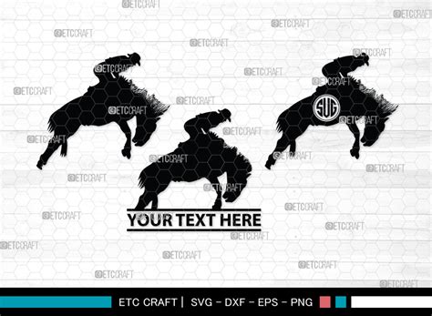 Rodeo Monogram Rodeo Silhouette Graphic By Etc Craft Store · Creative