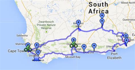 Garden Route Map From Cape Town To Port Elizabeth Idalias Salon